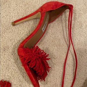 Steve Madden Red Tassels High Heels ( lace up )